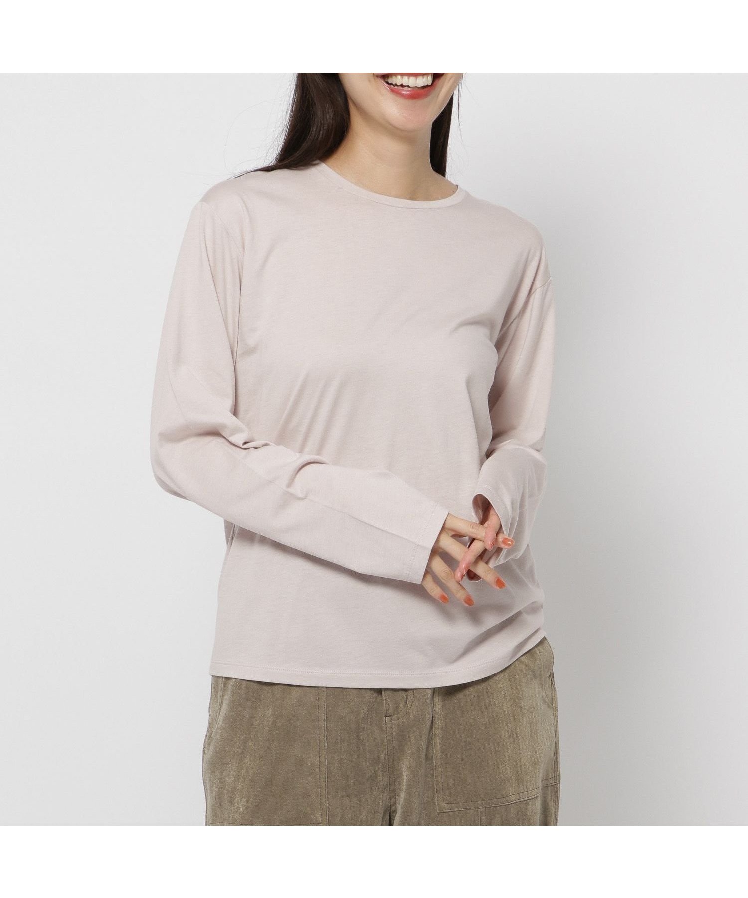 【ニコアンド/niko and】のオーガニックコットンテンセルロングTシャツ インテリア・キッズ・メンズ・レディースファッション・服の通販 founy(ファニー) 　ファッション　Fashion　レディースファッション　Fashion for Women　トップス・カットソー　Cut & Sew Tops　シャツ・ブラウス・オフィスカジュアル　Elegant Blouses & Button-Ups　ロングTシャツ・Tシャツ　Longline T-Shirts & Tees　おすすめ　Recommended / Our Picks　アンダー　Underwear Essentials　インナー　Innerwear　カットソー　Cut and Sewn Top　カーディガン　Cardigan, Knitwear　スウェット / スエット　Sweatshirt, Sweatwear　スリーブ　Sleeve, Long Sleeve / Short Sleeve　トレンド　Trend, Trending Now　ベスト　Vest, Waistcoat　ロング　Long, Long-Length　定番　Standard, Basic Item　グレージュ53|ID: prp329100004666115 ipo3291000000033749407