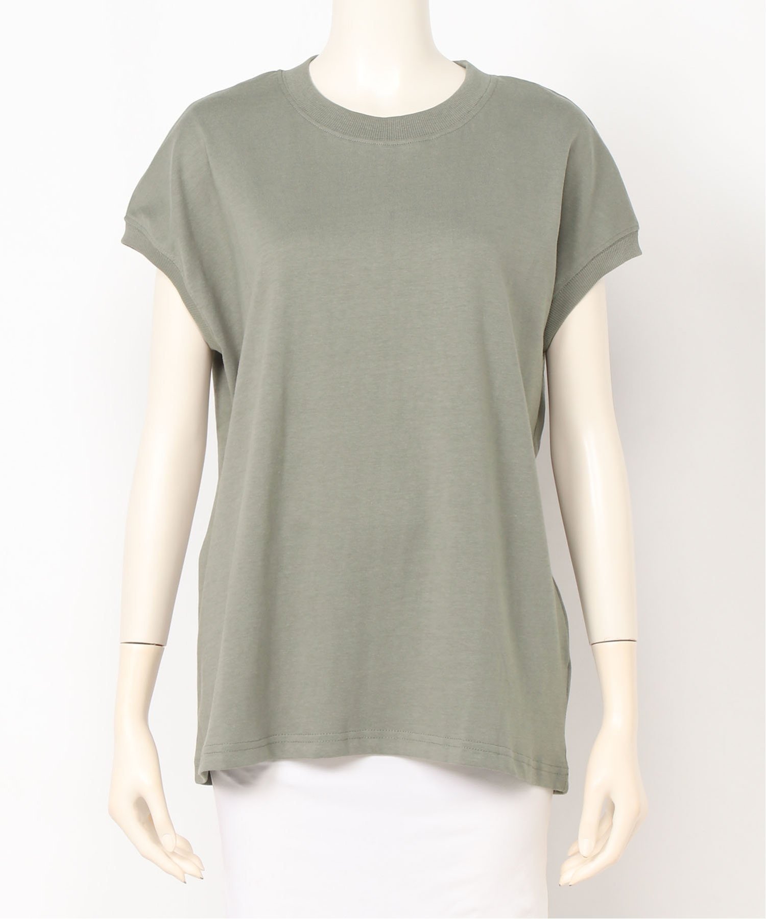 【リラクロ/relaclo】のmitis/プチハイネックフレンチスリーブTシャツ インテリア・キッズ・メンズ・レディースファッション・服の通販 founy(ファニー) 　ファッション　Fashion　レディースファッション　Fashion for Women　トップス・カットソー　Cut & Sew Tops　シャツ・ブラウス・オフィスカジュアル　Elegant Blouses & Button-Ups　ロングTシャツ・Tシャツ　Longline T-Shirts & Tees　インナー　Innerwear　エレガント 上品　Elegant　カーディガン　Cardigan, Knitwear　スリーブ　Sleeve, Long Sleeve / Short Sleeve　フレンチ　French, French Style　ロング　Long, Long-Length　吸水　Absorbent, Quick-Dry　ライトカーキ|ID: prp329100004666136 ipo3291000000033749494
