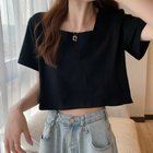 【ミニミニストア/miniministore】のショート丈Tシャツ レディース 半袖韓国 ブラック|ID: prp329100004666154 ipo3291000000033749564