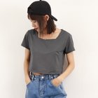 【ミニミニストア/miniministore】のショート丈Tシャツ レディース 半袖韓国 ダークグレー|ID: prp329100004666154 ipo3291000000033749566