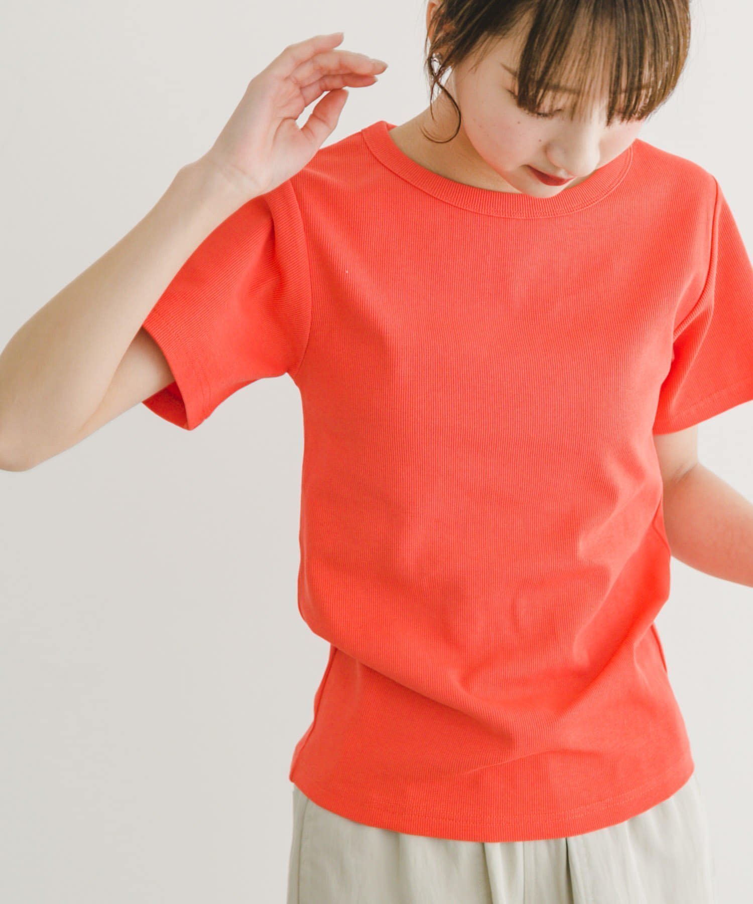 【アイテムズアーバンリサーチ/ITEMS URBAN RESEARCH】のクールコットンリブ半袖Tシャツ インテリア・キッズ・メンズ・レディースファッション・服の通販 founy(ファニー) 　ファッション　Fashion　レディースファッション　Fashion for Women　トップス・カットソー　Cut & Sew Tops　シャツ・ブラウス・オフィスカジュアル　Elegant Blouses & Button-Ups　ロングTシャツ・Tシャツ　Longline T-Shirts & Tees　2025年　2025　2025春夏・S/S　Spring/Summer 2025 SS25　インナー　Innerwear　フィット　Fit, Slim Fit　半袖　Short Sleeve, Half Sleeve　吸水　Absorbent, Quick-Dry　夏　Summer　S/S・春夏　SS, Spring/Summer, Warm Season　ORG|ID: prp329100004666192 ipo3291000000033749703