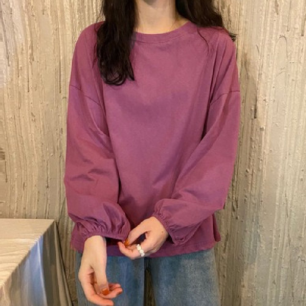 【ミニミニストア/miniministore】の長袖Tシャツ ドロップショルダーtシャツ インテリア・キッズ・メンズ・レディースファッション・服の通販 founy(ファニー) 　ファッション　Fashion　レディースファッション　Fashion for Women　トップス・カットソー　Cut & Sew Tops　シャツ・ブラウス・オフィスカジュアル　Elegant Blouses & Button-Ups　ロングTシャツ・Tシャツ　Longline T-Shirts & Tees　イエロー　Yellow　オレンジ　Orange　秋　Autumn　ショルダー　Shoulder, Shoulder Strap　ドロップ　Drop Shoulder, Dropped Style　長袖　Long Sleeve, Full Sleeve　パープル　Purple, Violet　無地　Plain, Solid Color　ラウンド　Round, Round Neck　リラックス　Relax, Relaxed Fit　楽ちん　Easy Fit, Comfortable　パープル|ID: prp329100004666223 ipo3291000000033749836