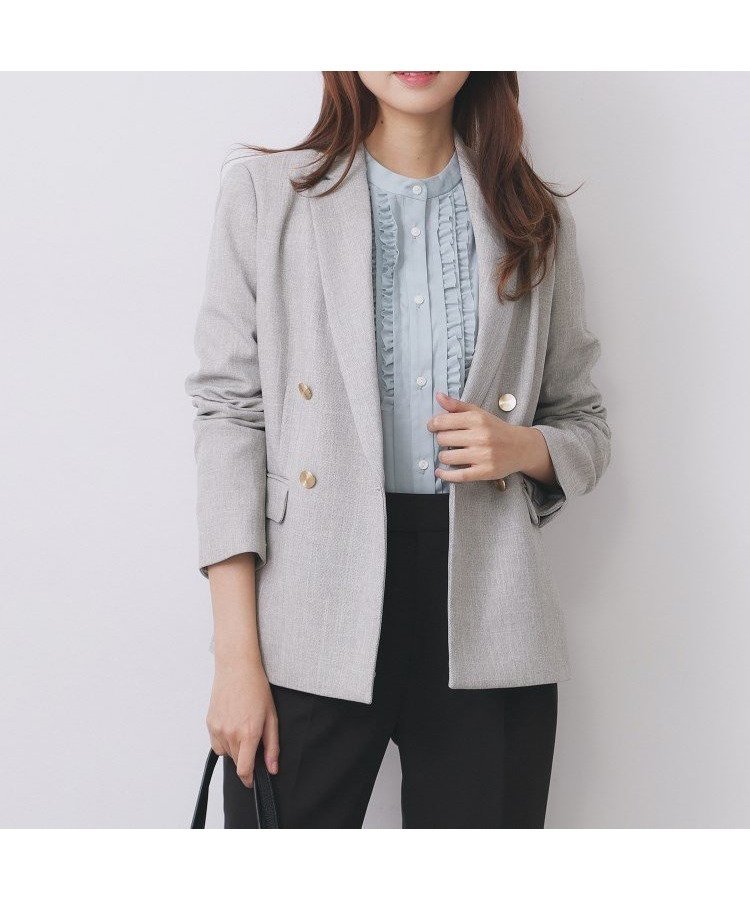 【インデックス/INDEX】の《Oggi掲載》ダブルブレストテーラードジャケット/セットアップ対応可【洗える】 インテリア・キッズ・メンズ・レディースファッション・服の通販 founy(ファニー) 　雑誌掲載アイテム　Magazine Picks & Fashion Features　ファッション雑誌　Fashion Magazines　オッジ　Oggi　ファッション　Fashion　レディースファッション　Fashion for Women　アウター　Coat / Outerwear Collection　レディースジャケット・軽アウター　Jackets　テーラードジャケット / 通勤・きれいめスタイル　Tailored Jackets & Blazers　インナー　Innerwear　ウォッシャブル　Machine Washable　洗える　Machine Washable　カッティング　Cutting Detail　クラシカル　Classical, Vintage-Inspired　11月号　November Issue　シンプル　Simple, Minimal　セットアップ　Set-Up, Coordinated Outfit　雑誌　Magazine, Fashion Magazine　タートルネック　Turtleneck, High Neck　ダウン　Down, Puffer　ダブル　Double, Double-Breasted　デニム　Denim, Jeans Material　トレンド　Trend, Trending Now　フォーマル　Formal, Dressy　リブニット　Rib Knit, Ribbed Knit　リラックス　Relax, Relaxed Fit　おすすめ　Recommended / Our Picks　旅行　Travel　エレガント 上品　Elegant　グレー|ID: prp329100004666230 ipo3291000000034712412