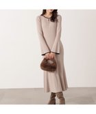 【プロポーション ボディドレッシング/PROPORTION BODY DRESSING】のボタンディテール前後2wayワンピース 人気、トレンドファッション・服の通販 founy(ファニー) ファッション Fashion レディースファッション Fashion for Women ワンピース Dresses アイレット Eyelet Lace スリット Slit, Slit Detail フロント Front, Front Design thumbnail グレージュ×ブラック|ID: prp329100004666256 ipo3291000000033749947