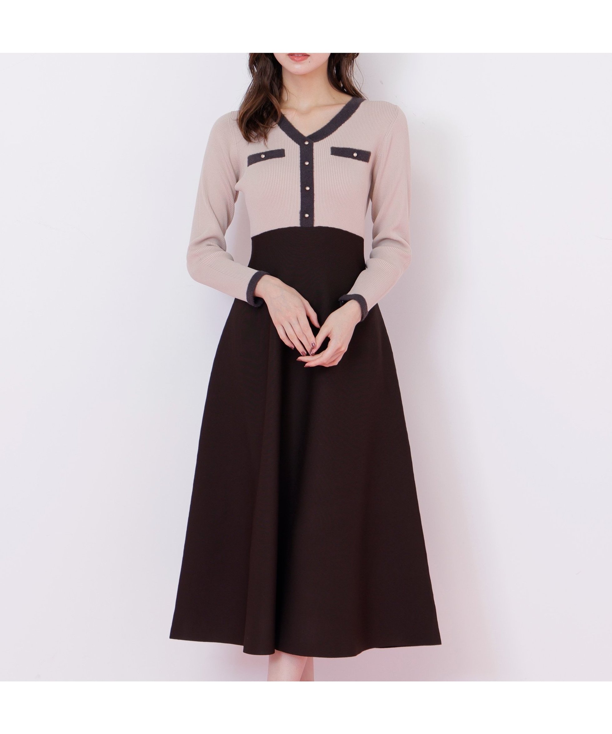 【ジルバイジルスチュアート/JILL by JILLSTUART】のモールヤーントリミングニットワンピース インテリア・キッズ・メンズ・レディースファッション・服の通販 founy(ファニー) 　ファッション　Fashion　レディースファッション　Fashion for Women　ワンピース　Dresses　ニットワンピース　Knit Dresses　シンプル　Simple, Minimal　パイピング　Piping, Trim Design　定番　Standard, Basic Item　A/W・秋冬　Autumn/Winter　ピンク|ID: prp329100004666288 ipo3291000000033750067