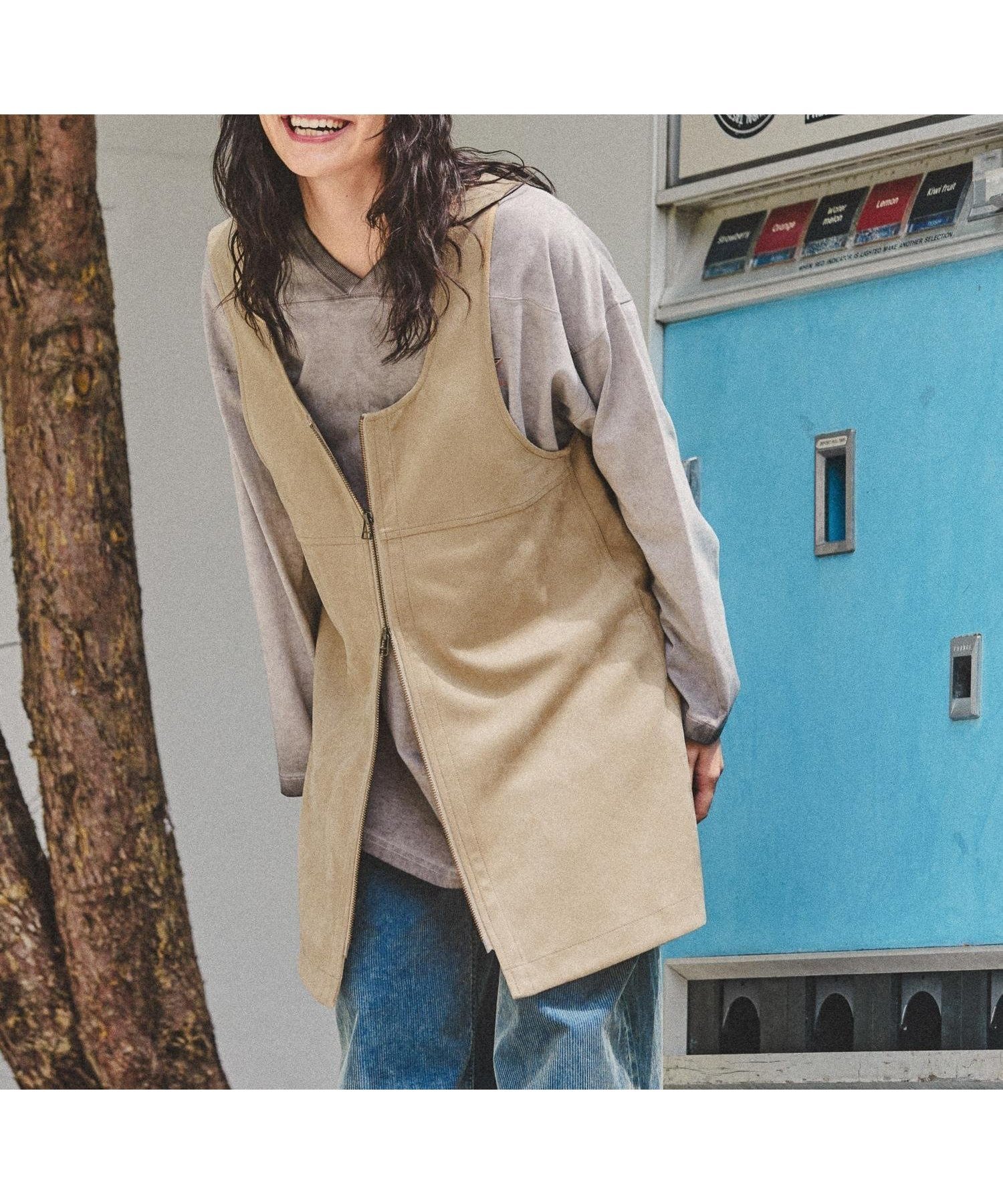 【ニコアンド/niko and】のアソート2WAY ZIPミニワンピース インテリア・キッズ・メンズ・レディースファッション・服の通販 founy(ファニー) 　ファッション　Fashion　レディースファッション　Fashion for Women　ワンピース　Dresses　おすすめ　Recommended / Our Picks　なめらか　Smooth, Silky Texture　インナー　Innerwear　コーデュロイ　Corduroy, Cord Fabric　スウェット / スエット　Sweatshirt, Sweatwear　セットアップ　Set-Up, Coordinated Outfit　チュニック　Tunic, Long Top　バランス　Balance, Style Balance　フレア　Flare, Flared　ロング　Long, Long-Length　エレガント 上品　Elegant　ベージュスエードライク|ID: prp329100004666325 ipo3291000000033750200