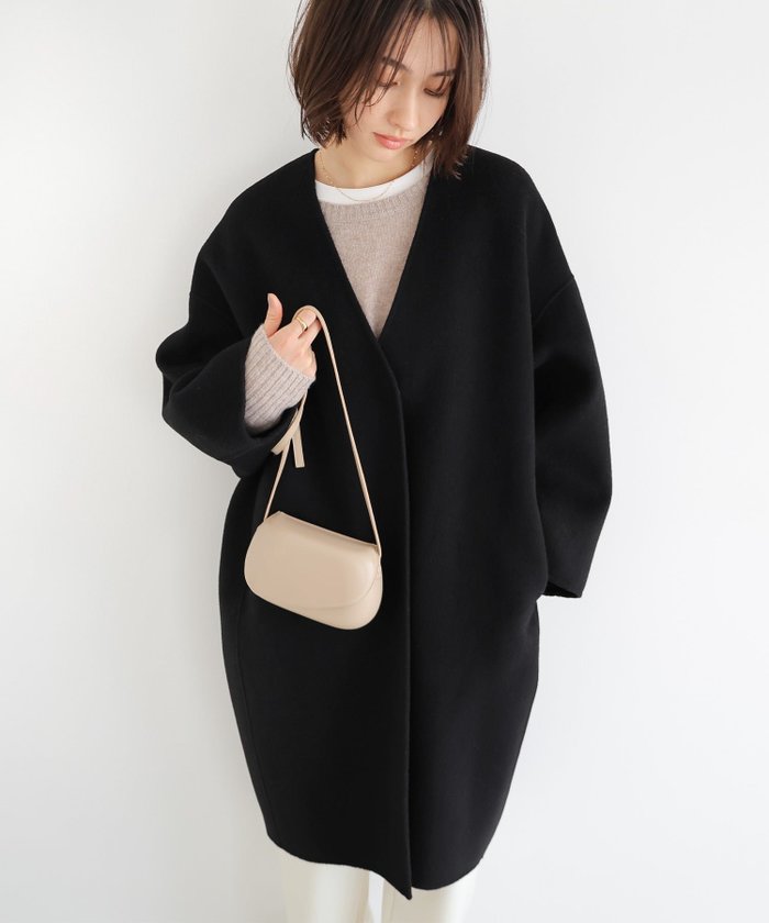 【アンドミー/andme】のノーカラー リバー コクーン コート evernavy エバーネイビー インテリア・キッズ・メンズ・レディースファッション・服の通販 founy(ファニー) https://founy.com/ ファッション Fashion レディースファッション Fashion for Women アウター Coat / Outerwear Collection コート・ロングコート・ピーコート Long Coats, Peacoats & More コクーン Cocoon, Cocoon Silhouette シンプル Simple, Minimal ダブル Double, Double-Breasted フェイス Face, Facial Design ポケット Pocket, Pocket Detail |ID: prp329100004666337 ipo3291000000034478936