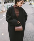 【アンドミー/andme】のノーカラー リバー コクーン コート evernavy エバーネイビー 人気、トレンドファッション・服の通販 founy(ファニー) ファッション Fashion レディースファッション Fashion for Women アウター Coat / Outerwear Collection コート・ロングコート・ピーコート Long Coats, Peacoats & More コクーン Cocoon, Cocoon Silhouette シンプル Simple, Minimal ダブル Double, Double-Breasted フェイス Face, Facial Design ポケット Pocket, Pocket Detail thumbnail ブラック|ID: prp329100004666337 ipo3291000000034964474