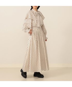 【カロリナ グレイサー/CAROLINA GLASER】のドット リボンタイ ワンピース 人気、トレンドファッション・服の通販 founy(ファニー) ファッション Fashion レディースファッション Fashion for Women ワンピース Dresses ドット Polka Dot, Dot Pattern リボン Ribbon, Bow |ID:prp329100004666343