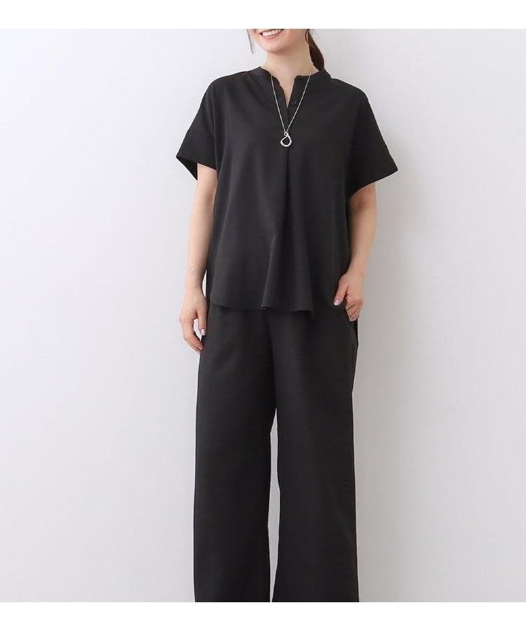 【リフレクト/Reflect】の【E-QUALITY/ウエスト総ゴム/セットアップ/単品使いOK◎】ブラウス+ストレートパンツセット インテリア・キッズ・メンズ・レディースファッション・服の通販 founy(ファニー) 　ファッション　Fashion　レディースファッション　Fashion for Women　セットアップ　Matching Sets　レディースパンツ・ボトムス　Pants & Trousers / Bottoms　コンパクト　Compact, Small Size　ストレート　Straight, Straight Cut　セットアップ　Set-Up, Coordinated Outfit　バランス　Balance, Style Balance　ブラック|ID: prp329100004666362 ipo3291000000033816740