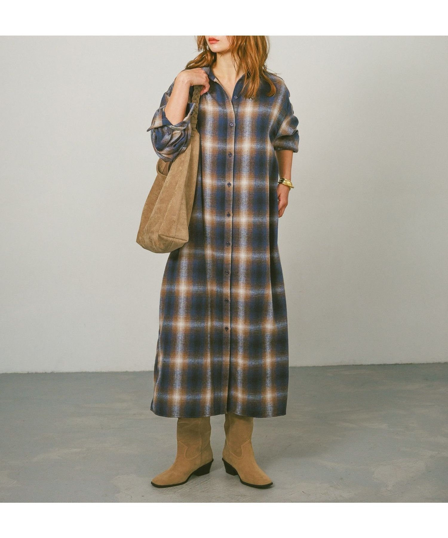 【ベイフロー/BAYFLOW】のチェックシャツワンピース 人気、トレンドファッション・服の通販 founy(ファニー) 　ファッション　Fashion　レディースファッション　Fashion for Women　ワンピース　Dresses　シャツワンピース / 1枚で着映えコーデ　Shirt Dresses　おすすめ　Recommended / Our Picks　キャミソール　Camisole, Spaghetti Strap Top　チェック　Check, Plaid, Tartan　トレンド　Trend, Trending Now　フロント　Front, Front Design　人気　Popular, Best Seller　冬　Winter / This Winter　羽織　Haori, Light Jacket　長袖　Long Sleeve, Full Sleeve　 other-1|ID: prp329100004666371 ipo3291000000033750362