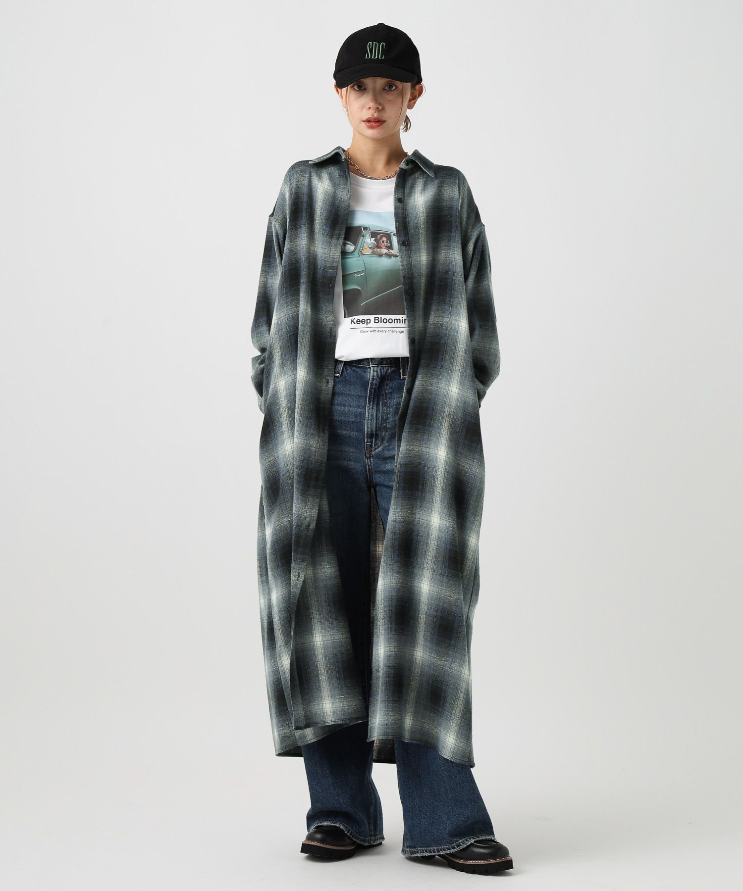 【ベイフロー/BAYFLOW】のチェックシャツワンピース インテリア・キッズ・メンズ・レディースファッション・服の通販 founy(ファニー) 　ファッション　Fashion　レディースファッション　Fashion for Women　ワンピース　Dresses　シャツワンピース / 1枚で着映えコーデ　Shirt Dresses　おすすめ　Recommended / Our Picks　キャミソール　Camisole, Spaghetti Strap Top　チェック　Check, Plaid, Tartan　トレンド　Trend, Trending Now　フロント　Front, Front Design　人気　Popular, Best Seller　冬　Winter / This Winter　羽織　Haori, Light Jacket　長袖　Long Sleeve, Full Sleeve　ブラック19|ID: prp329100004666371 ipo3291000000033750364
