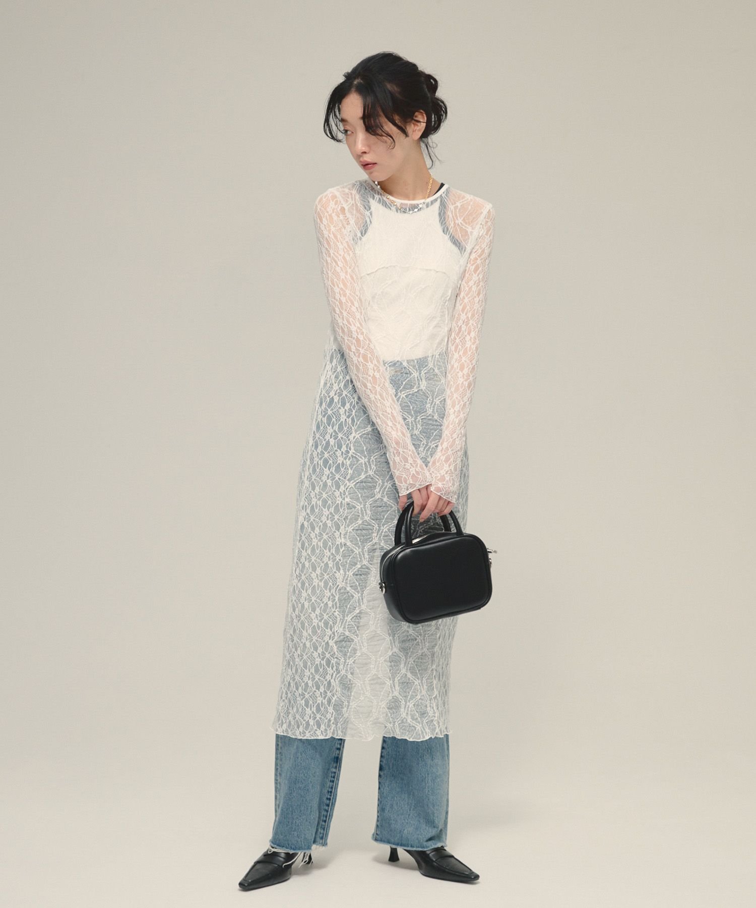 【ジーナシス/JEANASiS】のLace Tight One-piece LS インテリア・キッズ・メンズ・レディースファッション・服の通販 founy(ファニー) 　ファッション　Fashion　レディースファッション　Fashion for Women　おすすめ　Recommended / Our Picks　インナー　Innerwear　デニム　Denim, Jeans Material　パッチワーク　Patchwork, Mixed Fabric　ボトム　Bottoms, Lower Wear　レース　Lace, Lace Fabric　オフホワイト|ID: prp329100004666383 ipo3291000000033827447