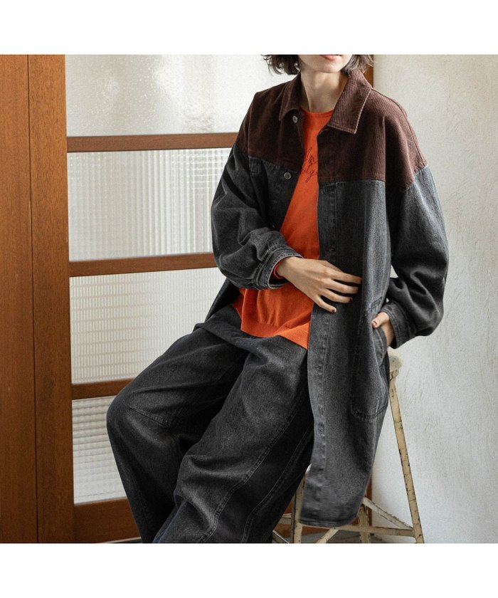 【ニコアンド/niko and】のリメイク風コンビシャツワンピース インテリア・キッズ・メンズ・レディースファッション・服の通販 founy(ファニー) https://founy.com/ ファッション Fashion レディースファッション Fashion for Women ワンピース Dresses シャツワンピース / 1枚で着映えコーデ Shirt Dresses おすすめ Recommended / Our Picks インナー Innerwear ウエスタン Western Style コーデュロイ Corduroy, Cord Fabric シャツワンピ Shirt Dress, Shirt One-Piece デニム Denim, Jeans Material パッチワーク Patchwork, Mixed Fabric リメイク Remake, Reconstructed リラックス Relax, Relaxed Fit |ID: prp329100004666409 ipo3291000000033750503