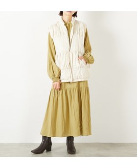 【メルローズ クレール/MELROSE claire】の【モダールエステルクレープ切替ワンピース】 人気、トレンドファッション・服の通販 founy(ファニー) ファッション Fashion レディースファッション Fashion for Women ワンピース Dresses おすすめ Recommended / Our Picks ギャザー Gathered, Ruffled シャーリング Shirring, Ruched フロント Front, Front Design ポケット Pocket, Pocket Detail エレガント 上品 Elegant 切替 Switching, Contrast Panel |ID:prp329100004666426
