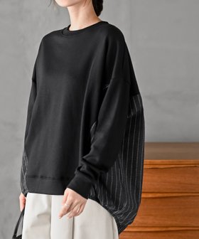 【アールピーエス/rps】の裏毛*ストライプ切替コクーンチュニック 人気、トレンドファッション・服の通販 founy(ファニー) ファッション Fashion レディースファッション Fashion for Women トップス・カットソー Cut & Sew Tops ストライプ Stripe, Striped Pattern ポケット Pocket, Pocket Detail 切替 Switching, Contrast Panel |ID:prp329100004666449