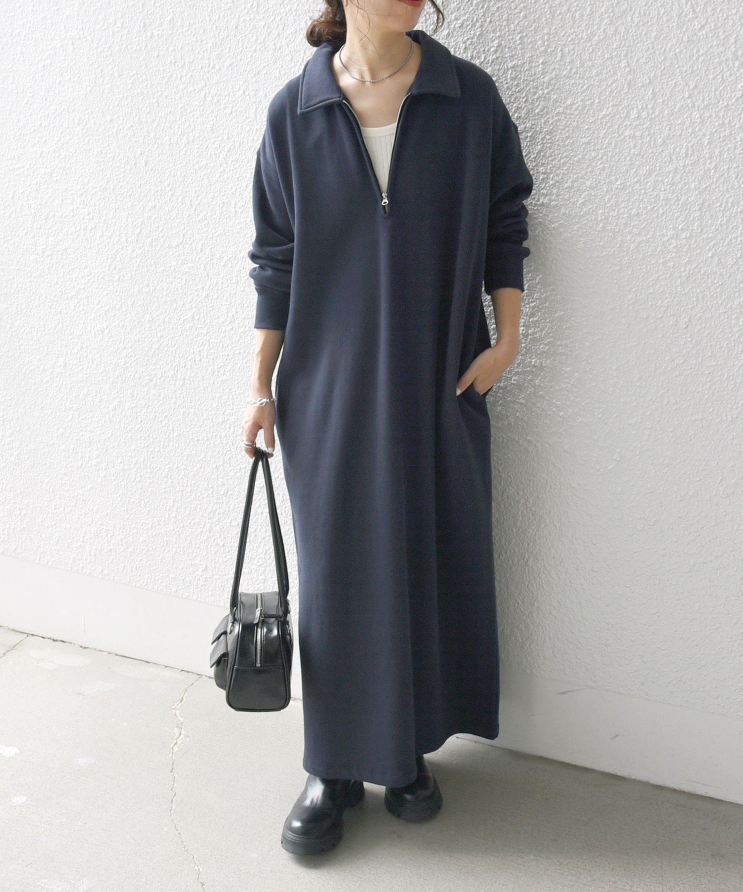 【シップス フォー ウィメン/SHIPS】のSHIPS any 洗濯機可能 USA コットン 裏起毛 ハーフジップ ワンピース インテリア・キッズ・メンズ・レディースファッション・服の通販 founy(ファニー) ファッション Fashion レディースファッション Fashion for Women ワンピース Dresses インナー Innerwear 洗える Machine Washable ジップ Zip, Zipper スニーカー Sneakers, Trainers スリット Slit, Slit Detail タートルネック Turtleneck, High Neck トレンド Trend, Trending Now ポケット Pocket, Pocket Detail おすすめ Recommended / Our Picks 2025年 2025 2025-2026秋冬・A/W Autumn/Winter 2025–26 AW25–26 ネイビー|ID: prp329100004666479 ipo3291000000034609376