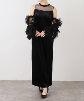 【ラ トータリテ/La TOTALITE】のパール付きチュールスリーブドレス 人気、トレンドファッション・服の通販 founy(ファニー) ファッション Fashion レディースファッション Fashion for Women ワンピース Dresses フォーマル・パーティードレス・結婚式用ドレス Elegant & Casual Dresses パール Pearl, Pearl Accent |ID:prp329100004666606