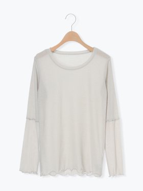 【サマンサモスモス/Samansa Mos2】の袖シアー切替メローカットソー 人気、トレンドファッション・服の通販 founy(ファニー) ファッション Fashion レディースファッション Fashion for Women トップス・カットソー Cut & Sew Tops カットソー・ベーシックTシャツ Cut-and-Sewn Tops / Stretch Tees & Basics おすすめ Recommended / Our Picks カットソー Cut and Sewn Top シアー Sheer, See-Through スリーブ Sleeve, Long Sleeve / Short Sleeve 切替 Switching, Contrast Panel |ID:prp329100004666608