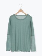 【サマンサモスモス/Samansa Mos2】の袖シアー切替メローカットソー 人気、トレンドファッション・服の通販 founy(ファニー) ファッション Fashion レディースファッション Fashion for Women トップス・カットソー Cut & Sew Tops カットソー・ベーシックTシャツ Cut-and-Sewn Tops / Stretch Tees & Basics おすすめ Recommended / Our Picks カットソー Cut and Sewn Top シアー Sheer, See-Through スリーブ Sleeve, Long Sleeve / Short Sleeve 切替 Switching, Contrast Panel thumbnail グリーン|ID: prp329100004666608 ipo3291000000033751227