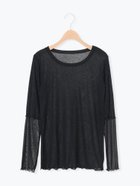 【サマンサモスモス/Samansa Mos2】の袖シアー切替メローカットソー 人気、トレンドファッション・服の通販 founy(ファニー) ファッション Fashion レディースファッション Fashion for Women トップス・カットソー Cut & Sew Tops カットソー・ベーシックTシャツ Cut-and-Sewn Tops / Stretch Tees & Basics おすすめ Recommended / Our Picks カットソー Cut and Sewn Top シアー Sheer, See-Through スリーブ Sleeve, Long Sleeve / Short Sleeve 切替 Switching, Contrast Panel thumbnail ブラック|ID: prp329100004666608 ipo3291000000033751230