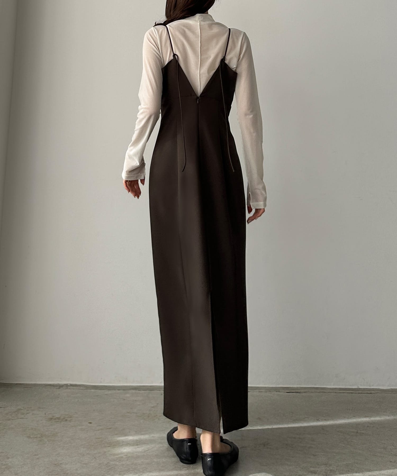 【ジュノア/JUNOAH】のLouere Iラインキャミワンピース インテリア・キッズ・メンズ・レディースファッション・服の通販 founy(ファニー) 　ファッション　Fashion　レディースファッション　Fashion for Women　ワンピース　Dresses　キャミソールワンピース　Camisole Dresses　ブラウン|ID: prp329100004666651 ipo3291000000034633551