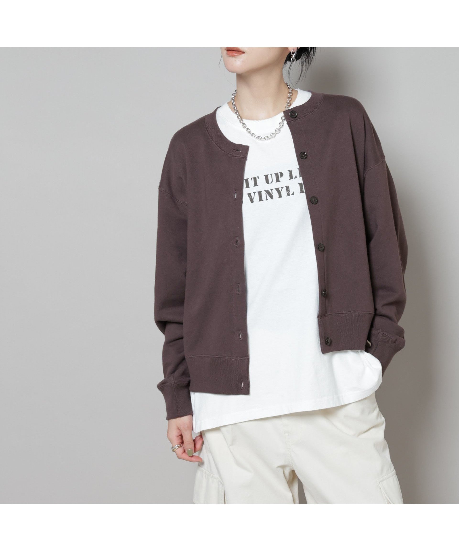 【ナノ ユニバース/nano universe】のRUSSELL ATHLETIC/別注 Mini Logo Sweat Cardigan インテリア・キッズ・メンズ・レディースファッション・服の通販 founy(ファニー) 　ファッション　Fashion　レディースファッション　Fashion for Women　トップス・カットソー　Cut & Sew Tops　カーディガン・羽織り　Layered Style Cardigans　レディースパーカー・カジュアルフーディー　Casual Hoodies & Sweatshirts　スウェット・クルーネックトップス　Sweatshirts & Crewnecks / Relaxed Fit Sweat Tops　アメリカン　American Style　カーディガン　Cardigan, Knitwear　スポーツ　Sports, Activewear　プリント　Print, Printed Pattern　別注　Limited Edition, Custom Order　羽織　Haori, Light Jacket　ラッセル　Raschel, Raschel Lace　ラバー　Rubber, Rubber Sole　エレガント 上品　Elegant　2025年　2025　2025-2026秋冬・A/W　Autumn/Winter 2025–26 AW25–26　ブラウン|ID: prp329100004666668 ipo3291000000033751451