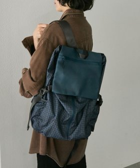 【イア パピヨネ/ear PAPILLONNER】の【BURLAPOUTFITTER×ear】レザーコンビライトリュック 人気、トレンドファッション・服の通販 founy(ファニー) ファッション Fashion レディースファッション Fashion for Women スタイリッシュ Stylish, Fashionable チェック Check, Plaid, Tartan 人気 Popular, Best Seller フラップ Flap, Flap Pocket ポケット Pocket, Pocket Detail リュック Backpack, Rucksack おすすめ Recommended / Our Picks 旅行 Travel ビジネス 仕事 通勤 Business / Work / Commuting |ID:prp329100004666671