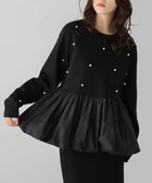 【ラジュール/Lajour】のパールモチーフペプラムトップス ブラック|ID: prp329100004666704 ipo3291000000033875505
