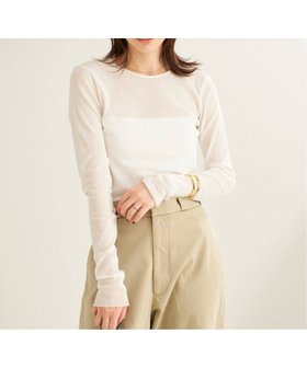 【プラージュ/Plage】の《追加》Mesh Sheer ロンT 4 人気、トレンドファッション・服の通販 founy(ファニー) ファッション Fashion レディースファッション Fashion for Women トップス・カットソー Cut & Sew Tops ロングTシャツ・Tシャツ Longline T-Shirts & Tees シアー Sheer, See-Through シンプル Simple, Minimal ジャケット Jacket, Outerwear トレンド Trend, Trending Now ブレスレット Bracelet, Wristband |ID:prp329100004666723