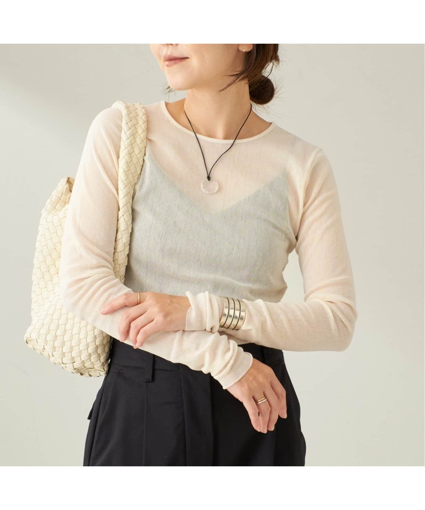 【プラージュ/Plage】の《追加》Mesh Sheer ロンT 4 インテリア・キッズ・メンズ・レディースファッション・服の通販 founy(ファニー) 　ファッション　Fashion　レディースファッション　Fashion for Women　トップス・カットソー　Cut & Sew Tops　ロングTシャツ・Tシャツ　Longline T-Shirts & Tees　シアー　Sheer, See-Through　シンプル　Simple, Minimal　ジャケット　Jacket, Outerwear　トレンド　Trend, Trending Now　ブレスレット　Bracelet, Wristband　ナチュラル|ID: prp329100004666723 ipo3291000000033843642