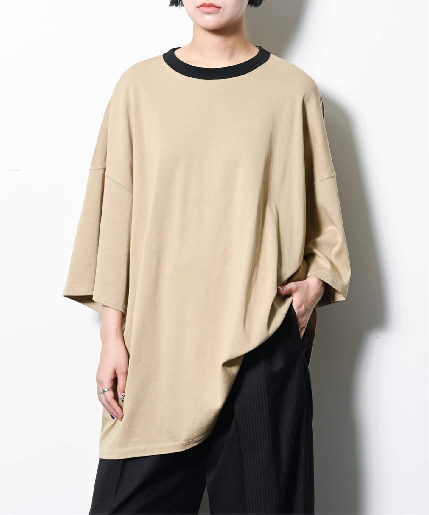 【シティーショップ/CITYSHOP】のFRAISE OVERSIZED TEE Tシャツ インテリア・キッズ・メンズ・レディースファッション・服の通販 founy(ファニー) 　ファッション　Fashion　レディースファッション　Fashion for Women　トップス・カットソー　Cut & Sew Tops　シャツ・ブラウス・オフィスカジュアル　Elegant Blouses & Button-Ups　ロングTシャツ・Tシャツ　Longline T-Shirts & Tees　2025年　2025　2025-2026秋冬・A/W　Autumn/Winter 2025–26 AW25–26　シンプル　Simple, Minimal　ビッグ　Big, Oversized　ベーシック　Basic, Essential　ベージュ|ID: prp329100004666739 ipo3291000000033751742