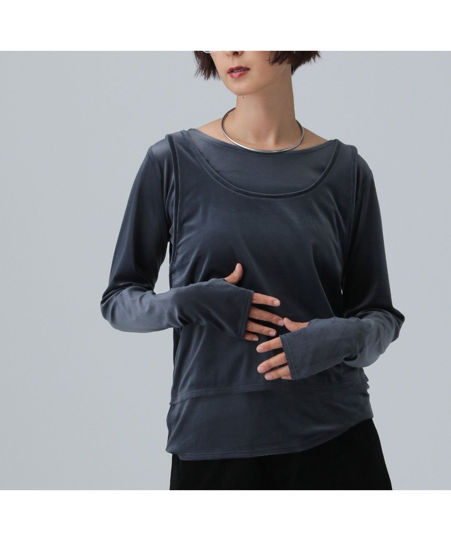 【レプシィム ローリーズファーム/LEPSIM LOWRYS FARM】のシアーベロアタンクセットプルオーバー インテリア・キッズ・メンズ・レディースファッション・服の通販 founy(ファニー) ファッション Fashion レディースファッション Fashion for Women トップス・カットソー Cut & Sew Tops カジュアルプルオーバー・ニットトップス Pullovers & Knit Tops / Casual Pullovers ベロアトップス Velour Tops / Velvet-Look Items インナー Innerwear ショート Short, Short Length タンク Tank Top, Sleeveless Top チェック Check, Plaid, Tartan 秋 Autumn 長袖 Long Sleeve, Full Sleeve ネイビー88|ID: prp329100004666824 ipo3291000000034848246