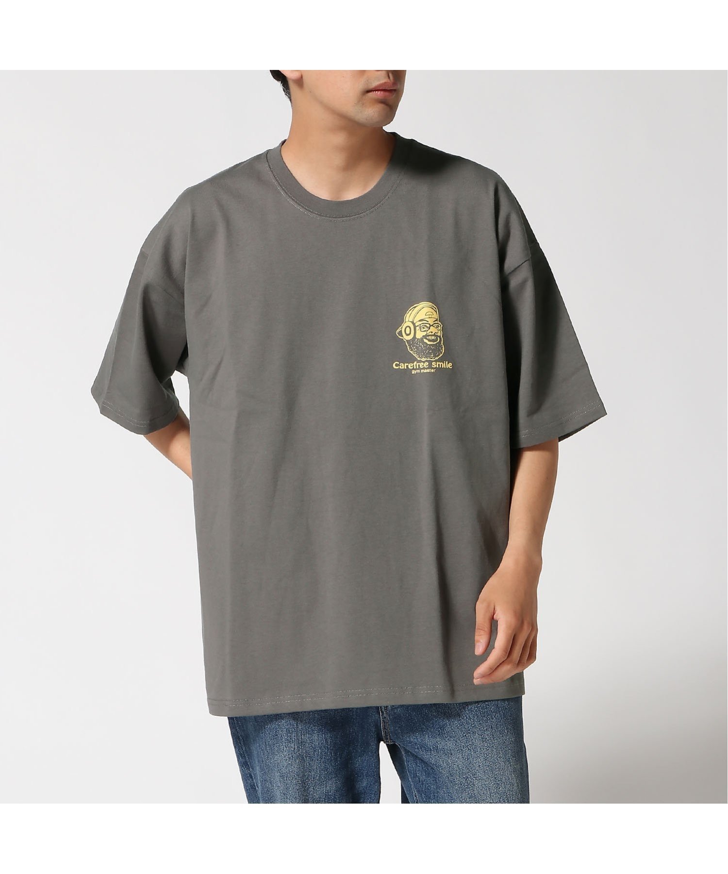 【ジムマスター/gym master / MEN】のgym master/7.4oz carefree smile ビッグTee インテリア・キッズ・メンズ・レディースファッション・服の通販 founy(ファニー) 　ファッション　Fashion　メンズファッション　Fashion for Men　クラシカル　Classical, Vintage-Inspired　スポーツ　Sports, Activewear　ビッグ　Big, Oversized　プリント　Print, Printed Pattern　リラックス　Relax, Relaxed Fit　ワイド　Wide, Wide Fit　チャコールグレー|ID: prp329100004666857 ipo3291000000033752235