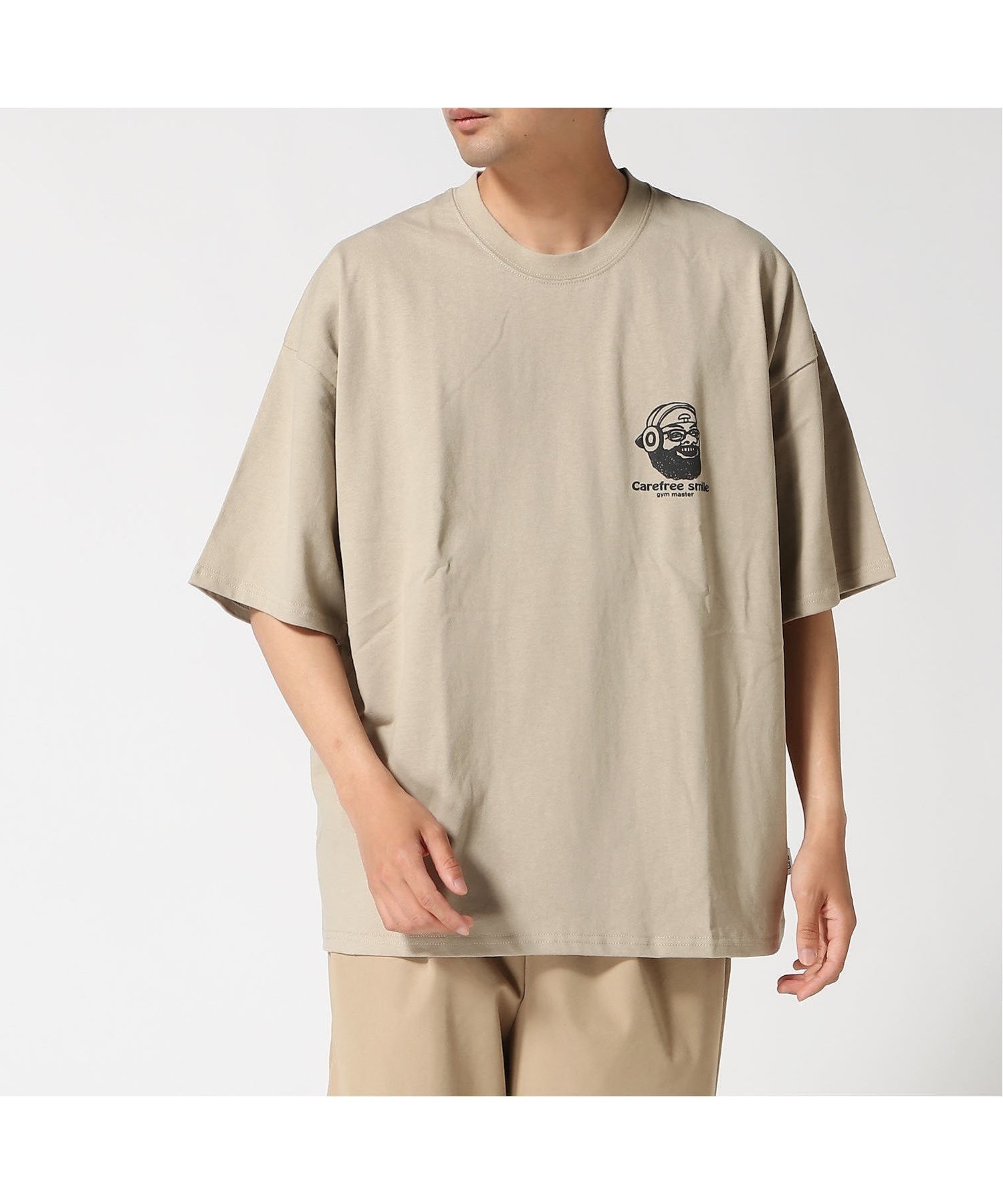 【ジムマスター/gym master / MEN】のgym master/7.4oz carefree smile ビッグTee インテリア・キッズ・メンズ・レディースファッション・服の通販 founy(ファニー) 　ファッション　Fashion　メンズファッション　Fashion for Men　クラシカル　Classical, Vintage-Inspired　スポーツ　Sports, Activewear　ビッグ　Big, Oversized　プリント　Print, Printed Pattern　リラックス　Relax, Relaxed Fit　ワイド　Wide, Wide Fit　ベージュ|ID: prp329100004666857 ipo3291000000033752241