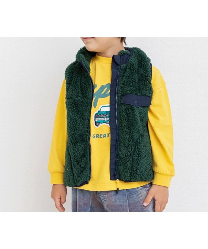 【エフオー オンラインストア/F.O.Online Store / KIDS】の【リンク】ファーフリースベスト インテリア・キッズ・メンズ・レディースファッション・服の通販 founy(ファニー) https://founy.com/ ファッション Fashion キッズファッション Fashion for Kids ベスト Vest, Waistcoat 人気 Popular, Best Seller |ID: prp329100004667050 ipo3291000000034087465