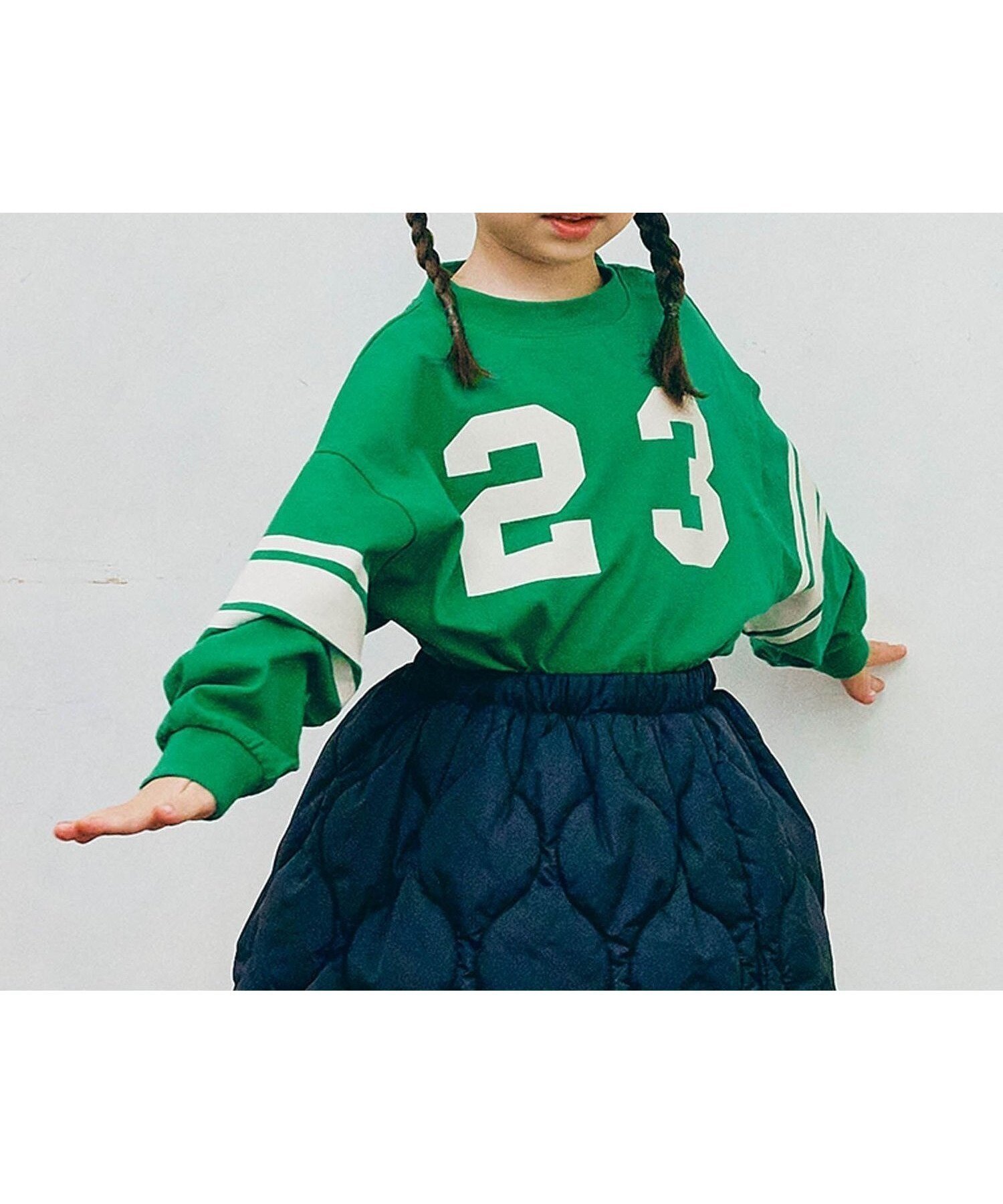 【エフオー オンラインストア/F.O.Online Store / KIDS】のイロチ買いしたいナンバリングとロゴの長袖Tシャツ インテリア・キッズ・メンズ・レディースファッション・服の通販 founy(ファニー) 　ファッション　Fashion　キッズファッション　Fashion for Kids　カーディガン　Cardigan, Knitwear　グラフィック　Graphic, Graphic Design　長袖　Long Sleeve, Full Sleeve　グリーン|ID: prp329100004667227 ipo3291000000034119924