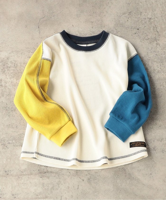 【エフオー オンラインストア/F.O.Online Store / KIDS】のWEB限定 ワッフルTシャツ インテリア・キッズ・メンズ・レディースファッション・服の通販 founy(ファニー) https://founy.com/ ファッション Fashion キッズファッション Fashion for Kids おすすめ Recommended / Our Picks トレーナー Sweatshirt, Trainer ワッフル Waffle, Waffle Knit 人気 Popular, Best Seller 定番 Standard, Basic Item 無地 Plain, Solid Color 長袖 Long Sleeve, Full Sleeve |ID: prp329100004667265 ipo3291000000034044645