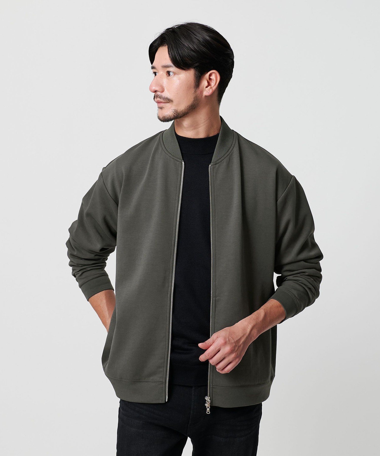 【ビューティ&ユース ユナイテッドアローズ/BEAUTY&YOUTH / UNITED ARROWS / MEN】の【WEB限定 WARDROBE SMART】ダブルニット ジップブルゾン/セットアップ対応 インテリア・キッズ・メンズ・レディースファッション・服の通販 founy(ファニー) 　ファッション　Fashion　メンズファッション　Fashion for Men　セットアップ　Matching Sets　春　Spring　カーディガン　Cardigan, Knitwear　スウェット / スエット　Sweatshirt, Sweatwear　スマート　Smart, Elegant　スラックス　Slacks, Dress Pants　セットアップ　Set-Up, Coordinated Outfit　ダブル　Double, Double-Breasted　トレーナー　Sweatshirt, Trainer　パーカー　Hoodie, Parka　ファブリック　Fabric, Textile　フィット　Fit, Slim Fit　フラット　Flat, Flat Shoes　ブルゾン　Blouson, Bomber Jacket　ポケット　Pocket, Pocket Detail　リラックス　Relax, Relaxed Fit　A/W・秋冬　Autumn/Winter　エレガント 上品　Elegant　DK.GRAY|ID: prp329100004667677 ipo3291000000033950144