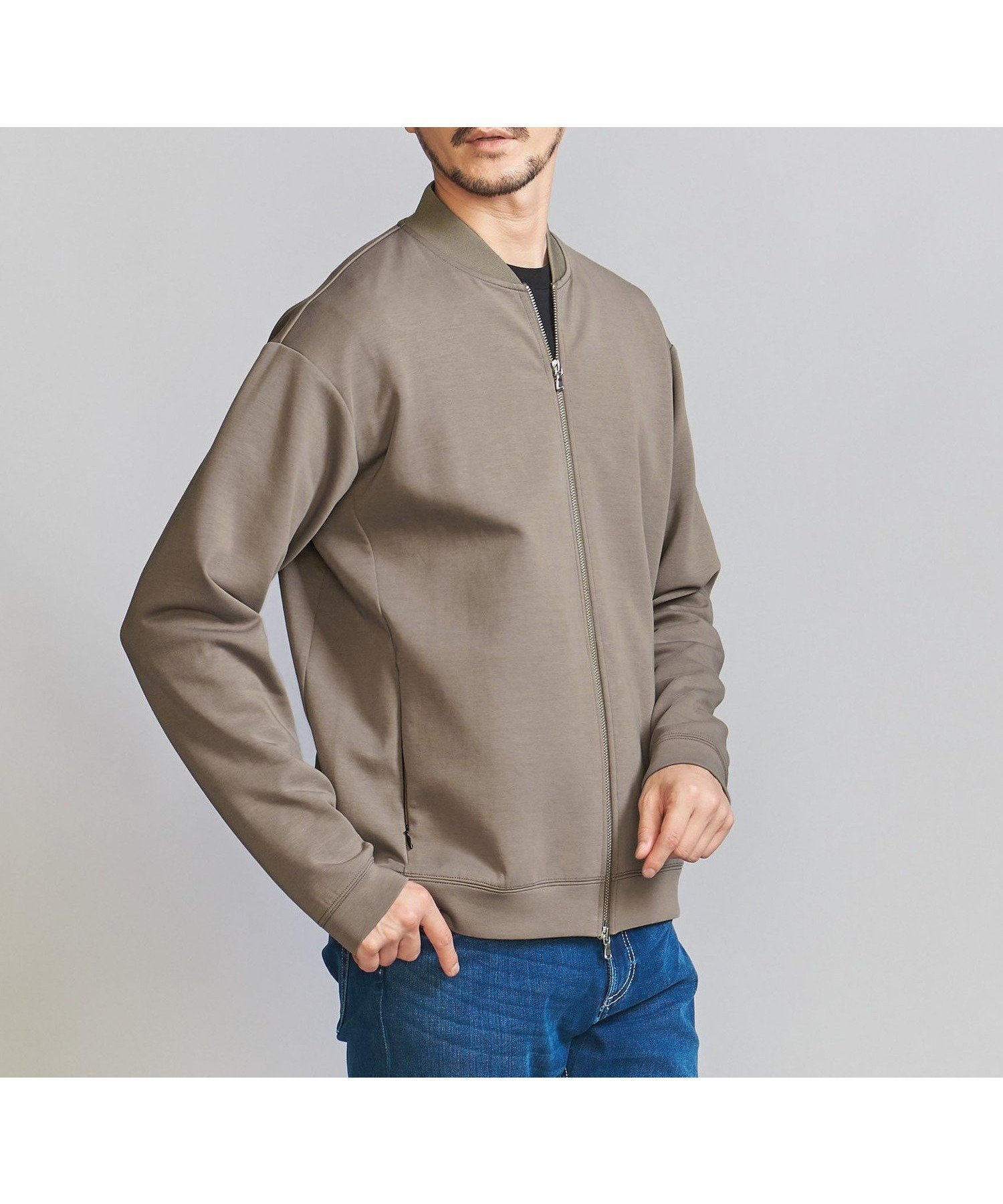 【ビューティ&ユース ユナイテッドアローズ/BEAUTY&YOUTH / UNITED ARROWS / MEN】の【WEB限定 WARDROBE SMART】ダブルニット ジップブルゾン/セットアップ対応 インテリア・キッズ・メンズ・レディースファッション・服の通販 founy(ファニー) 　ファッション　Fashion　メンズファッション　Fashion for Men　セットアップ　Matching Sets　春　Spring　カーディガン　Cardigan, Knitwear　スウェット / スエット　Sweatshirt, Sweatwear　スマート　Smart, Elegant　スラックス　Slacks, Dress Pants　セットアップ　Set-Up, Coordinated Outfit　ダブル　Double, Double-Breasted　トレーナー　Sweatshirt, Trainer　パーカー　Hoodie, Parka　ファブリック　Fabric, Textile　フィット　Fit, Slim Fit　フラット　Flat, Flat Shoes　ブルゾン　Blouson, Bomber Jacket　ポケット　Pocket, Pocket Detail　リラックス　Relax, Relaxed Fit　A/W・秋冬　Autumn/Winter　エレガント 上品　Elegant　OLIVE|ID: prp329100004667677 ipo3291000000033950152