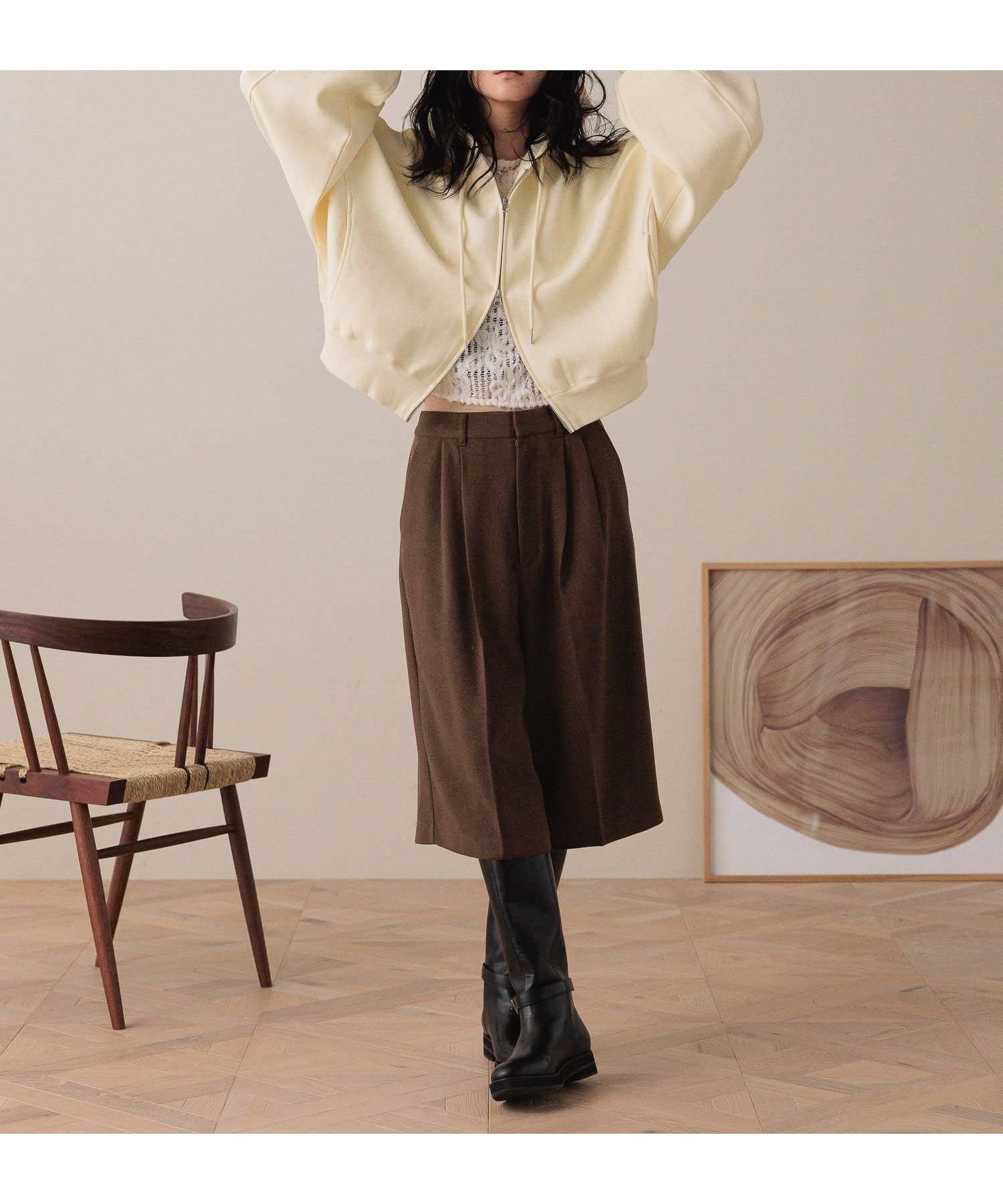 【ローリーズファーム/LOWRYS FARM】のZIPショートフーディ インテリア・キッズ・メンズ・レディースファッション・服の通販 founy(ファニー) 　ファッション　Fashion　レディースファッション　Fashion for Women　ショート　Short, Short Length　トレンド　Trend, Trending Now　バランス　Balance, Style Balance　パーカー　Hoodie, Parka　イエロー62|ID: prp329100004667760 ipo3291000000033850443
