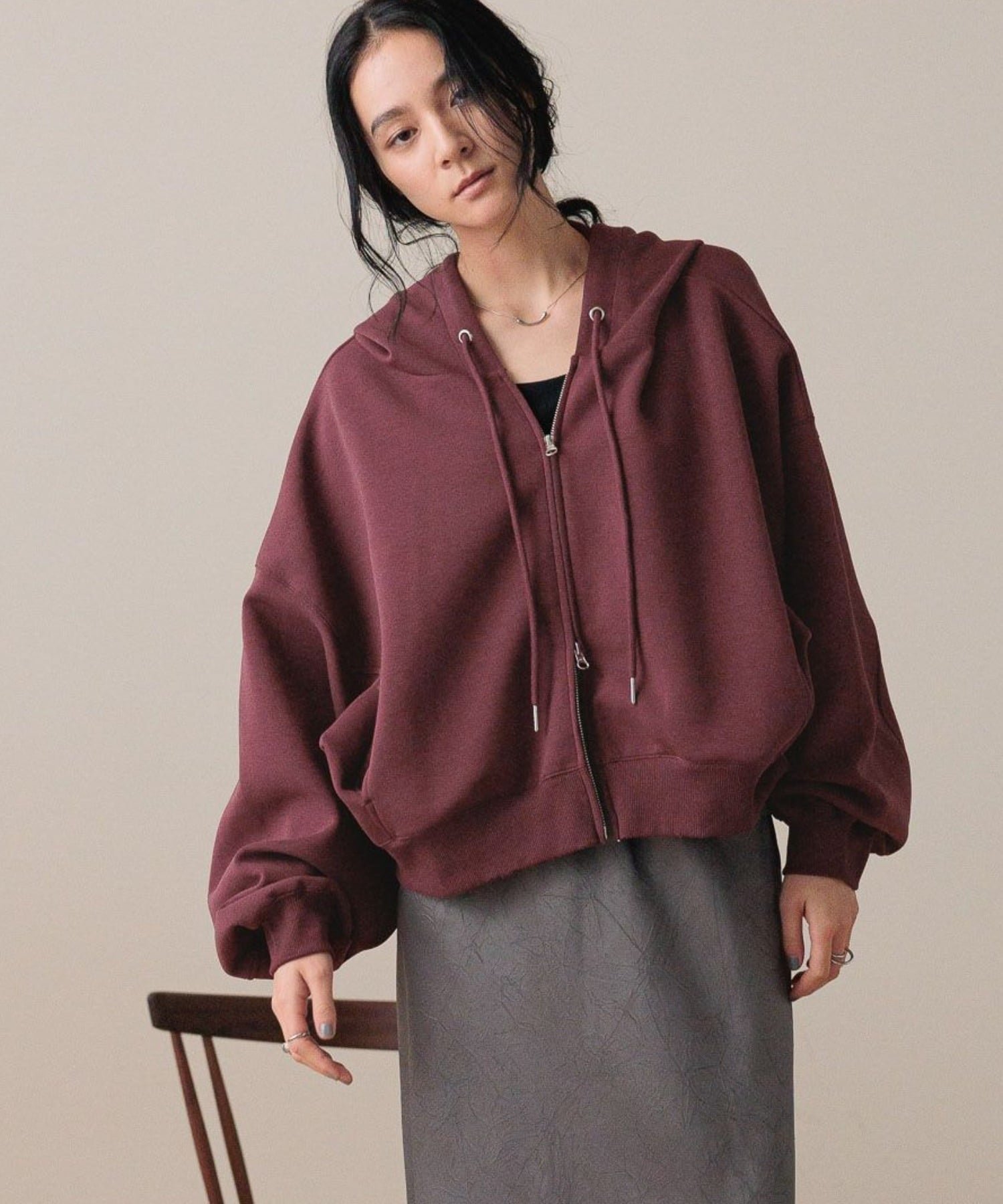 【ローリーズファーム/LOWRYS FARM】のZIPショートフーディ インテリア・キッズ・メンズ・レディースファッション・服の通販 founy(ファニー) 　ファッション　Fashion　レディースファッション　Fashion for Women　ショート　Short, Short Length　トレンド　Trend, Trending Now　バランス　Balance, Style Balance　パーカー　Hoodie, Parka　エンジ38|ID: prp329100004667760 ipo3291000000034362310