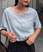 【チャオパニックティピー/CIAOPANIC TYPY】のシアーフロッキービンテージ加工半袖トップス サックスブルー|ID: prp329100004667816 ipo3291000000033756023