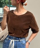【チャオパニックティピー/CIAOPANIC TYPY】のシアーフロッキービンテージ加工半袖トップス ブラウン|ID: prp329100004667816 ipo3291000000033756027