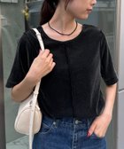 【チャオパニックティピー/CIAOPANIC TYPY】のシアーフロッキービンテージ加工半袖トップス ブラック|ID: prp329100004667816 ipo3291000000033756029