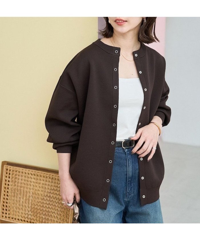 【フリークスストア/FREAK'S STORE】のスナップ ボタン ニット カーディガン【限定展開】 25AW インテリア・キッズ・メンズ・レディースファッション・服の通販 founy(ファニー) 　ファッション　Fashion　レディースファッション　Fashion for Women　トップス・カットソー　Cut & Sew Tops　ニット　Knit Tops & Sweaters　カーディガン・羽織り　Layered Style Cardigans　インナー　Innerwear　カーディガン　Cardigan, Knitwear　シューズ　Shoes, Footwear　スラックス　Slacks, Dress Pants　デニム　Denim, Jeans Material　定番　Standard, Basic Item　人気　Popular, Best Seller　バレエ　Ballet, Ballet Style　フロント　Front, Front Design　ベーシック　Basic, Essential　リラックス　Relax, Relaxed Fit　A/W・秋冬　Autumn/Winter　冬　Winter / This Winter　おすすめ　Recommended / Our Picks　お家時間・ステイホーム　Stay Home / At Home　2025年　2025　2025-2026秋冬・A/W　Autumn/Winter 2025–26 AW25–26　ブラウン|ID: prp329100004668049 ipo3291000000035328656