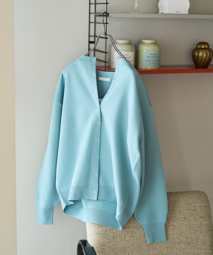【フリークスストア/FREAK'S STORE】のスナップ ボタン ニット カーディガン【限定展開】 25AW インテリア・キッズ・メンズ・レディースファッション・服の通販 founy(ファニー) 　ファッション　Fashion　レディースファッション　Fashion for Women　トップス・カットソー　Cut & Sew Tops　ニット　Knit Tops & Sweaters　カーディガン・羽織り　Layered Style Cardigans　インナー　Innerwear　カーディガン　Cardigan, Knitwear　シューズ　Shoes, Footwear　スラックス　Slacks, Dress Pants　デニム　Denim, Jeans Material　定番　Standard, Basic Item　人気　Popular, Best Seller　バレエ　Ballet, Ballet Style　フロント　Front, Front Design　ベーシック　Basic, Essential　リラックス　Relax, Relaxed Fit　A/W・秋冬　Autumn/Winter　冬　Winter / This Winter　おすすめ　Recommended / Our Picks　お家時間・ステイホーム　Stay Home / At Home　2025年　2025　2025-2026秋冬・A/W　Autumn/Winter 2025–26 AW25–26　ブルー|ID: prp329100004668049 ipo3291000000035328661