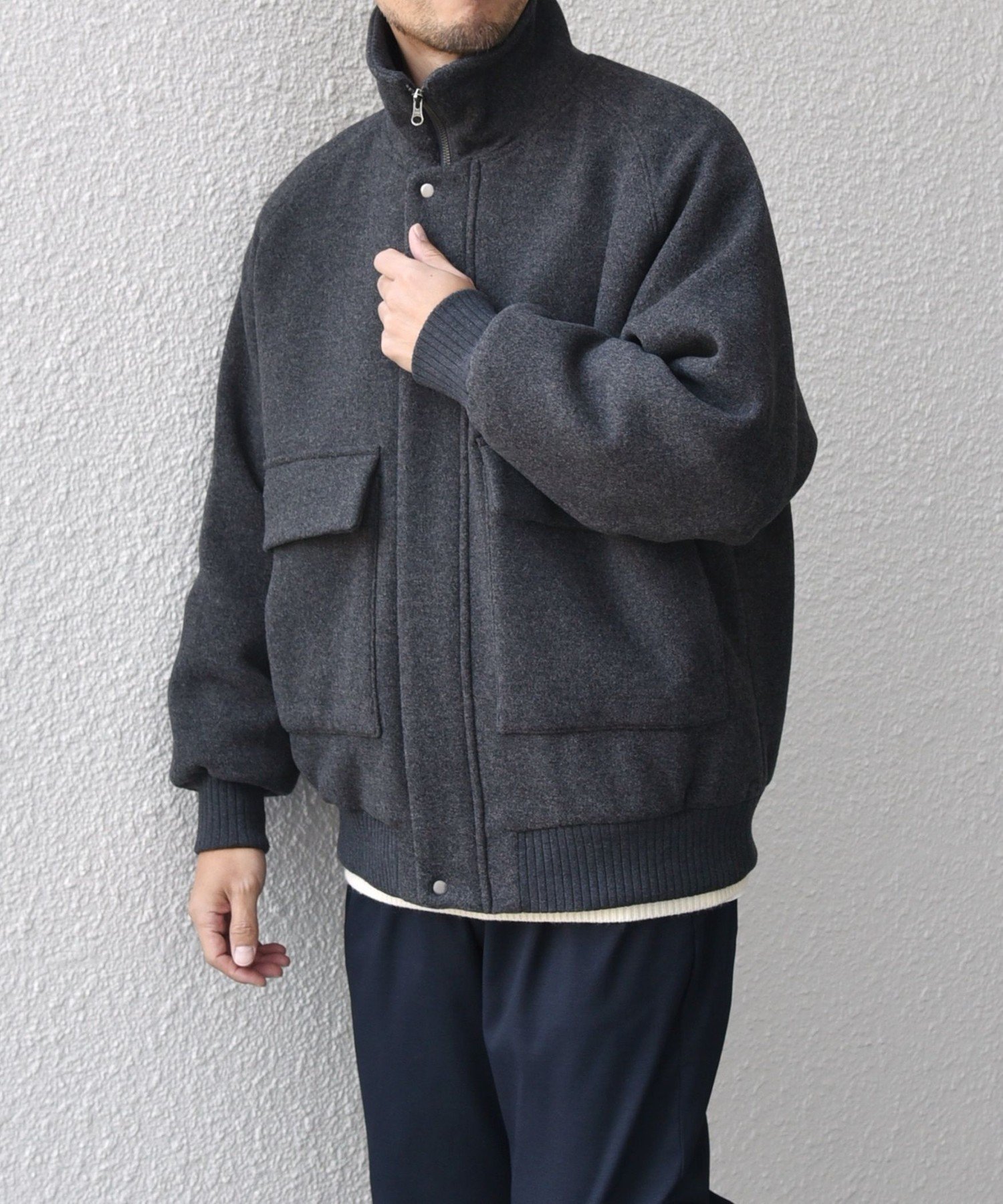 【シップス/SHIPS / MEN】のSHIPS any PURE WOOL MELTON ダービー ブルゾン インテリア・キッズ・メンズ・レディースファッション・服の通販 founy(ファニー) 　ファッション　Fashion　メンズファッション　Fashion for Men　クラシック　Classic, Timeless Style　ショート　Short, Short Length　スタンド　Stand Collar, Upright Stand　トレンド　Trend, Trending Now　バランス　Balance, Style Balance　ブルゾン　Blouson, Bomber Jacket　メルトン　Melton, Heavy Wool　メンズ　Men's, Menswear　ワイド　Wide, Wide Fit　ダークグレー|ID: prp329100004668197 ipo3291000000034107423