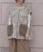 【ガール/GIRL】のファーポケット オーバーシルエット ツイード ベスト ジレ BE|ID: prp329100004668315 ipo3291000000033757811