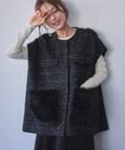 【ガール/GIRL】のファーポケット オーバーシルエット ツイード ベスト ジレ BK|ID: prp329100004668315 ipo3291000000033757812